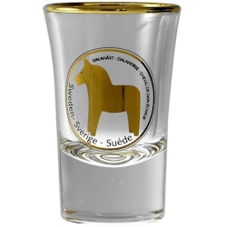 Schnapsglas Dala Pferd Gold