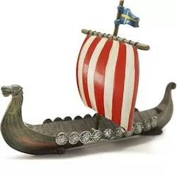 Vikingaskepp figur röd, 14x11cm