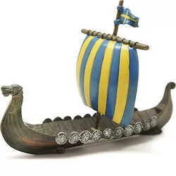Vikingaskepp figur blå, 14x11cm