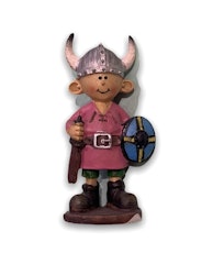 Handmålad figur viking pojke. 9 cm.