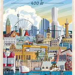 Postcard Gothenburg 400 years, (4 variants)