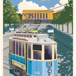 Postkarte: Tram Göteborg Avenyn, Sommermotiv (3 Varianten)