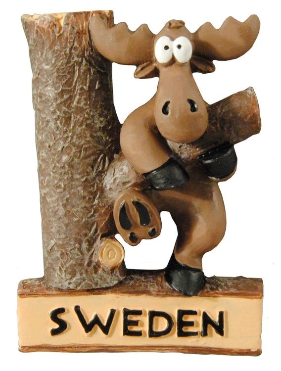 Magnet moose with tree, 7x5 cm