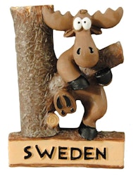 Magnet moose with tree, 7x5 cm