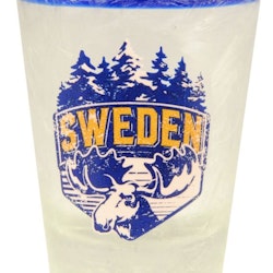 Shot glass ice motif, moose