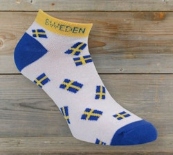 Ankle sock with Sweden flags