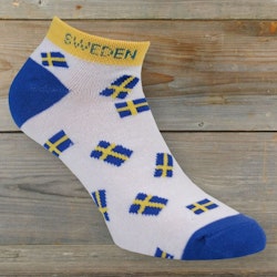 Ankle sock with Sweden flags