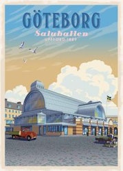 Postkarte: Saluhallen Göteborg, 3 Varianten