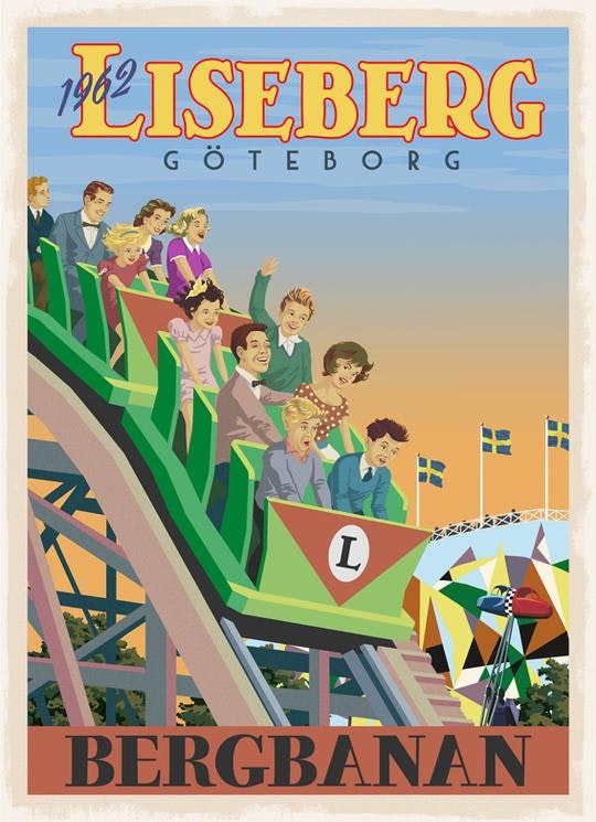 Postcard:  Bergbanan Liseberg, 13x18cm