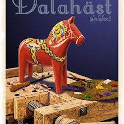 Postcard:  Dalahäst, 13x18cm