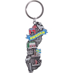 Keychain Sweden map