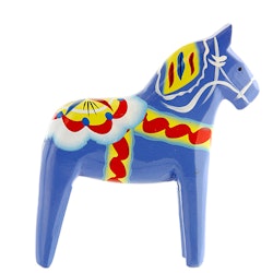 Dala horse, Blue, Wooden material, Not original