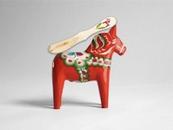 Butter knife Hand painted - Dala horse, natural, Laser engraved, 17 cm