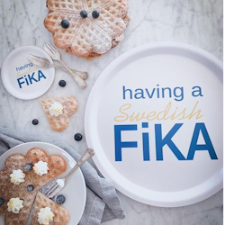 Glasunderlägg kant, having a Swedish Fika, Ø 10 cm