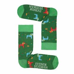 Socks: Dala horse green Unisex