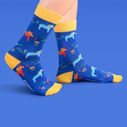 Socks: Dala horse blue Unisex