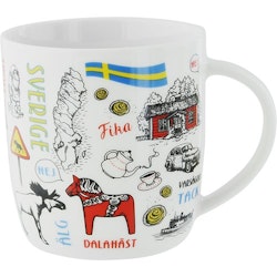 Mug Sweden drawings, 37cl