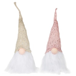 Glitter Santa, beige hood, 40CM