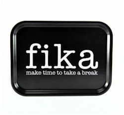 Tray make time FIKA black / white, 20x27 cm