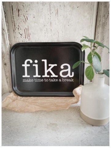 Tray make time FIKA black / white, 20x27 cm