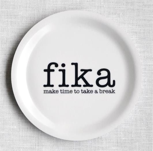 Untersetzerrand, Make time Fika, weiß, 10 cm