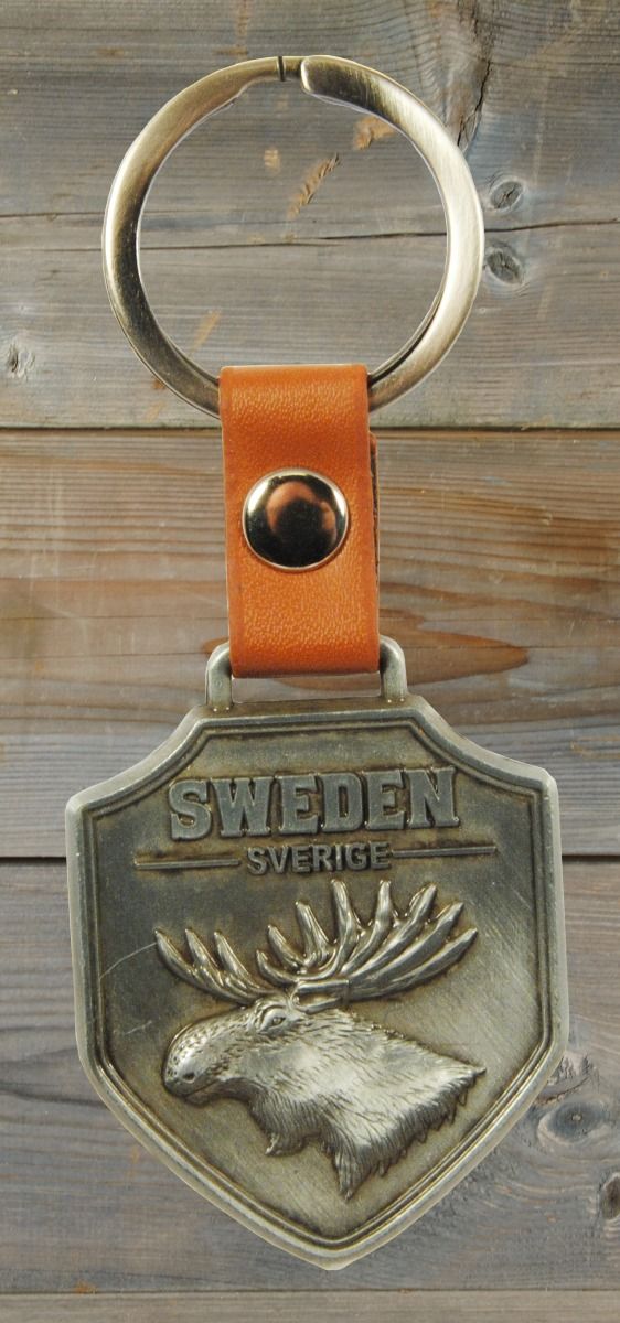 Nyckelring Sköld Sverige Älg
