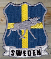 Embroidered brand Sweden Flag Moose (65x55mm)