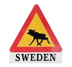 Aufkleber Elchwarnung, Schweden