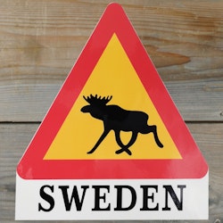 Sticker Moose warning, Sweden