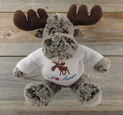 Stuffed animals: Moose with sweater I Love Sweden