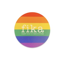 Coaster, Fika, the rainbow / Pride, 9cm