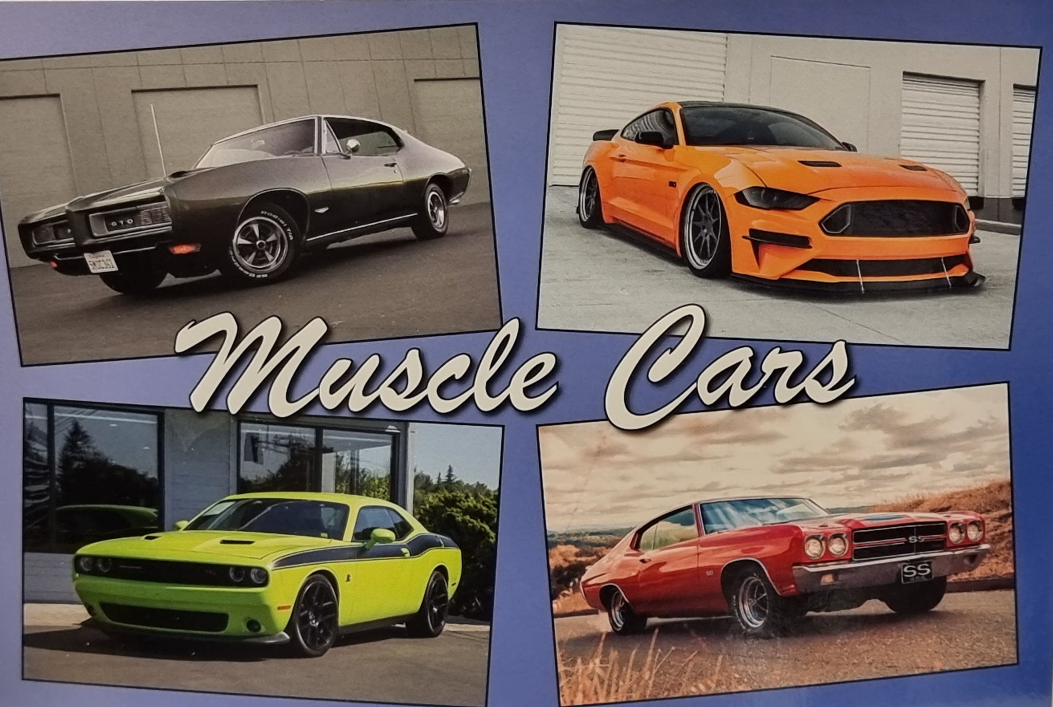 Vykort: Muscle Cars, 170 x 115 mm