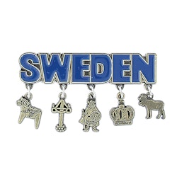 Magnet Sweden med fem hängen