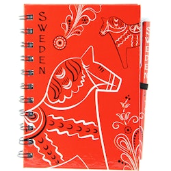 Notebook With Pen, Dala horse motif