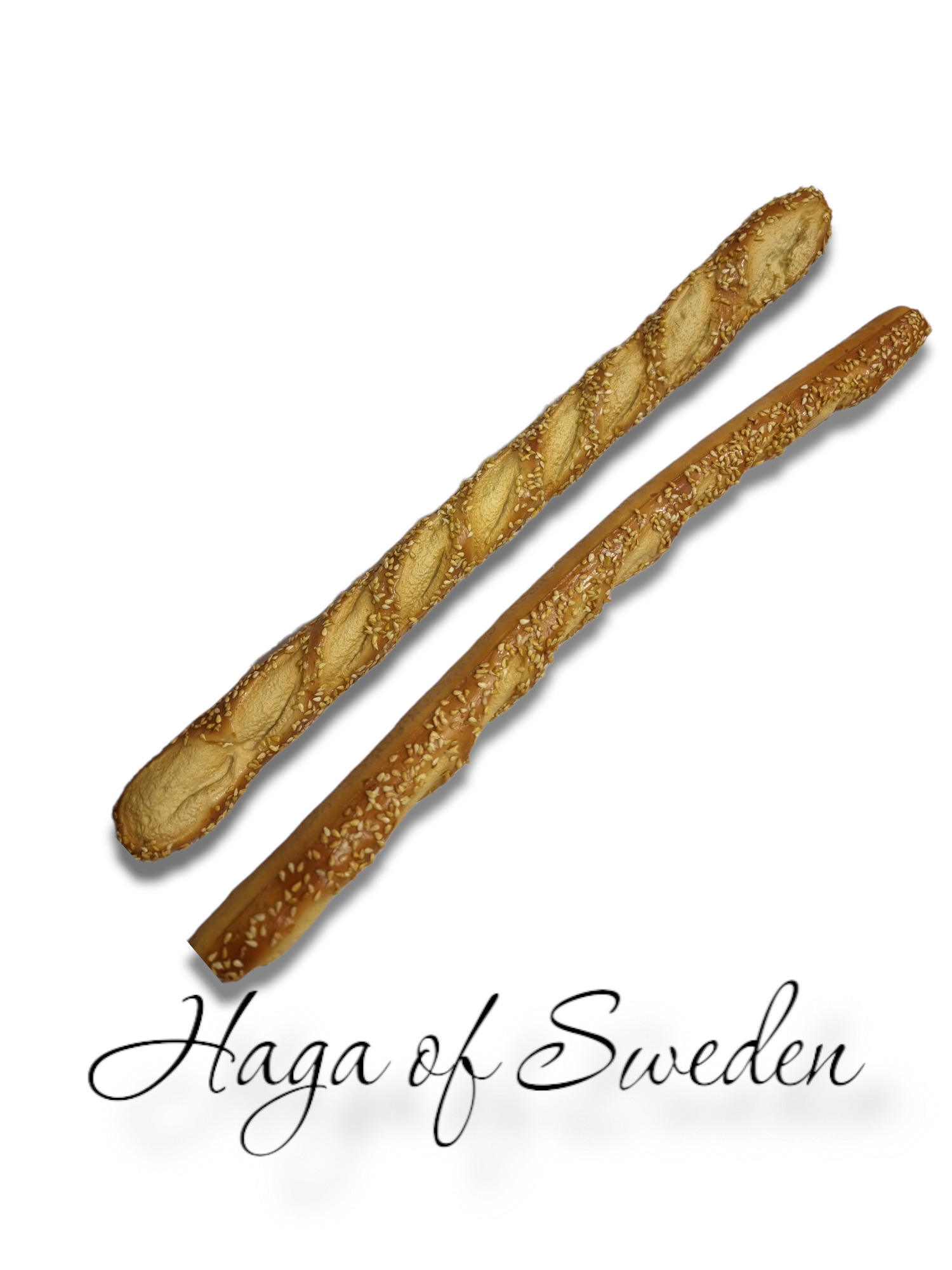 Long baguette with sesame seeds, artificial bread