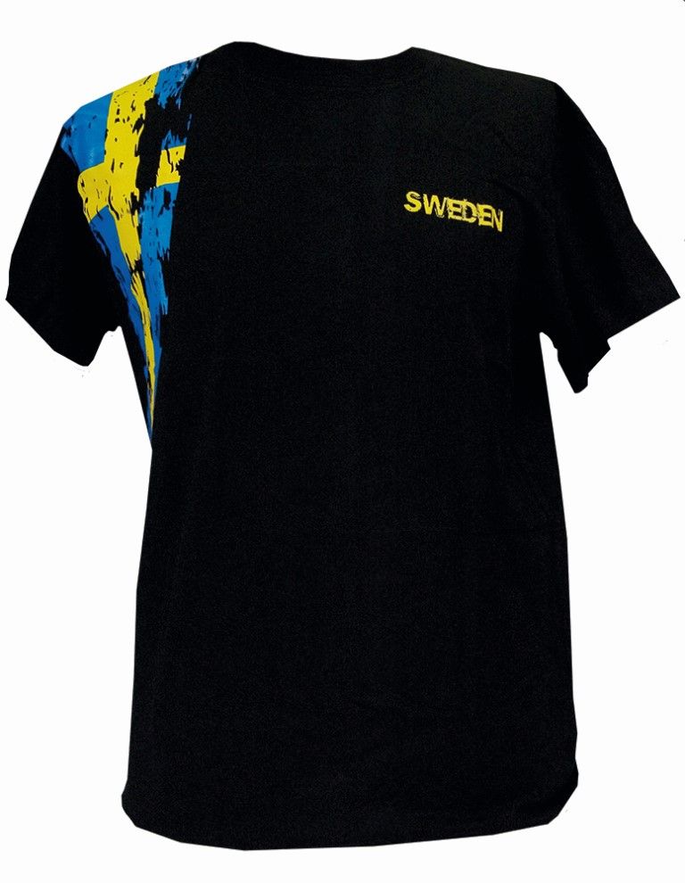 T-Shirt, Swedish flag, Black, KIDS