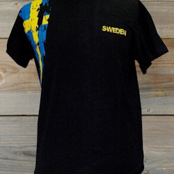 T-Shirt, Swedish flag, Black, KIDS