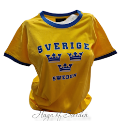 T-SHIRT Sverige gul / blå kronor (Barn / Vuxen)
