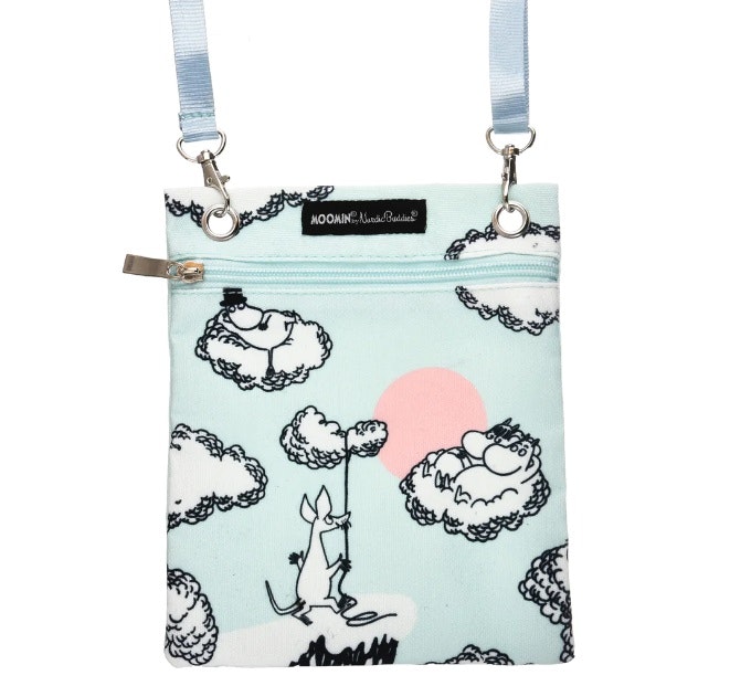 Shoulder bag: Moomin up in the clouds, turquoise, 17x21 cm