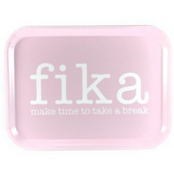 Tray make time FIKA pink / white