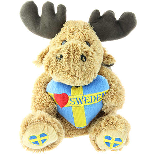 Mjukis älg med Sweden hjärta, 20cm