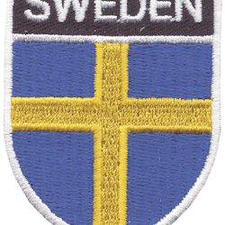 Broderat tygmärke Sverige Sköld Flagga