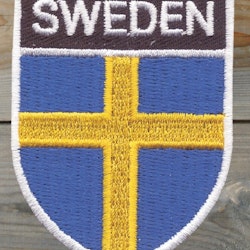 Broderat tygmärke Sverige Sköld Flagga