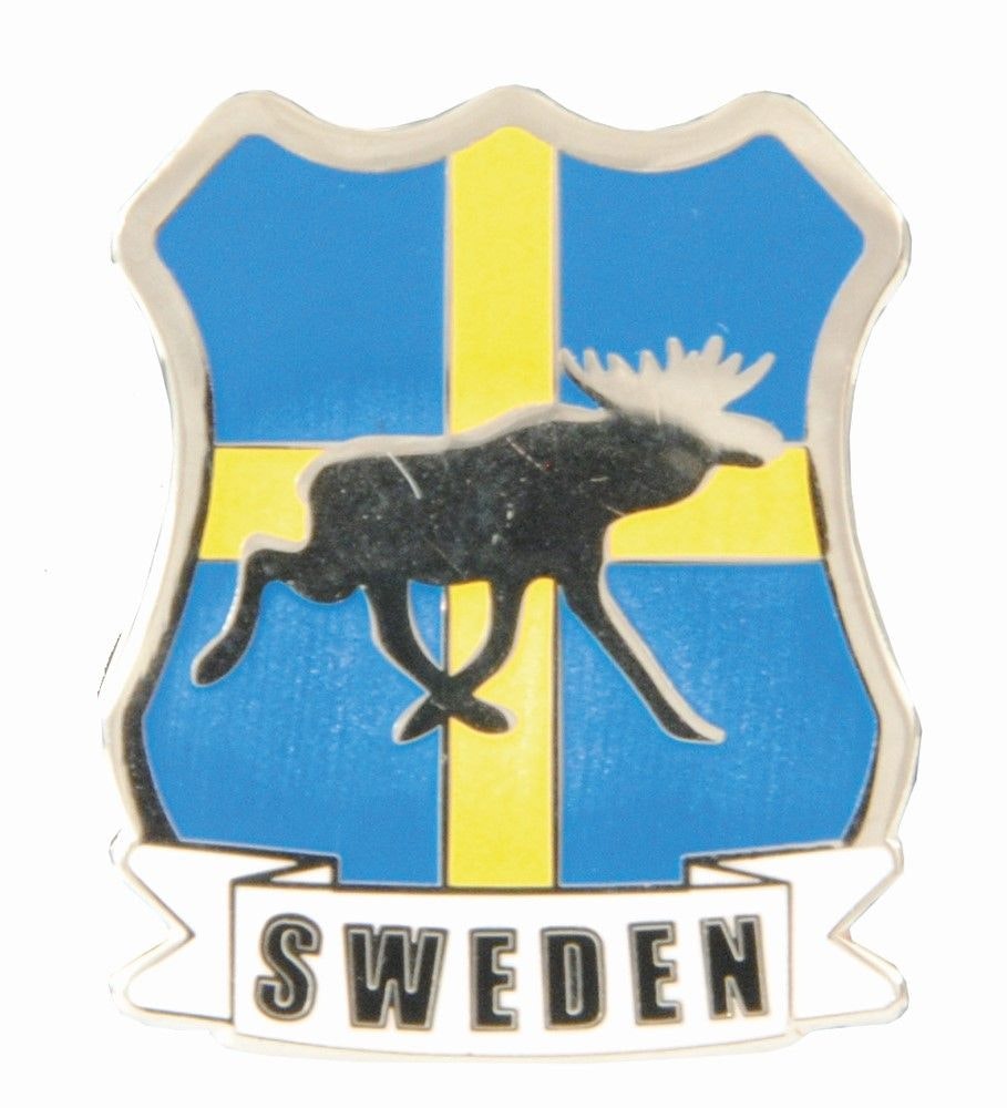 Pin i emalj, Sweden Älg Flagga