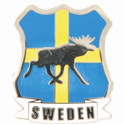 Pin i emalj, Sweden Älg Flagga