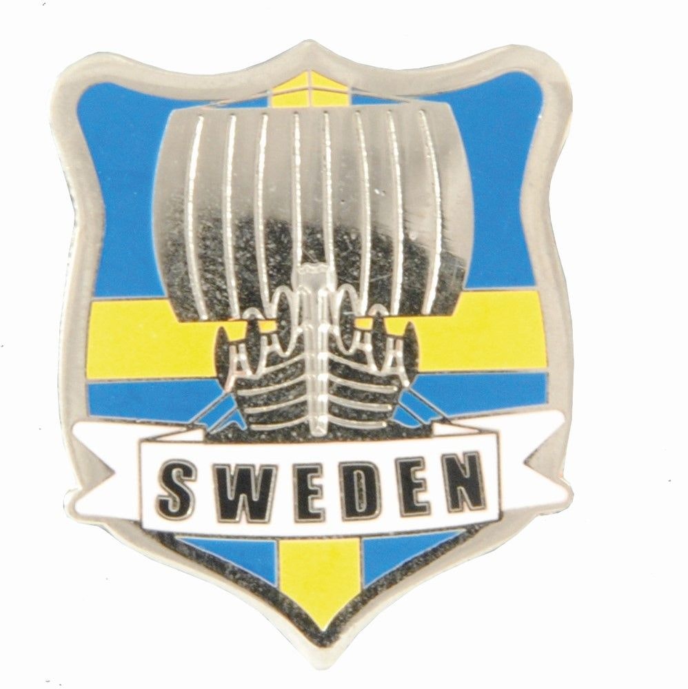 Pin i emalj, Sweden Vikingaskepp Flagga