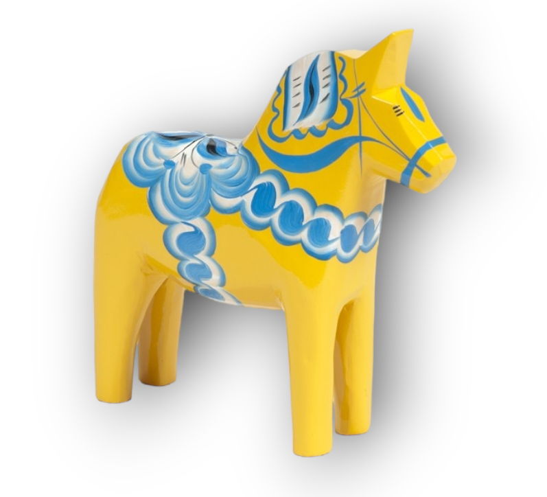 Original Dala horse Yellow color