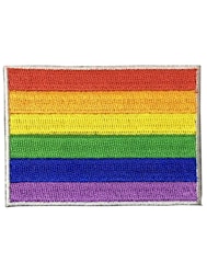 Broderat tygmärke Prideflagga 5 x 7 cm