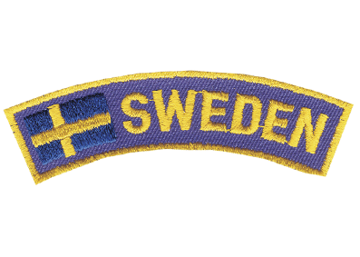 Broderat tygmärke Sweden banan