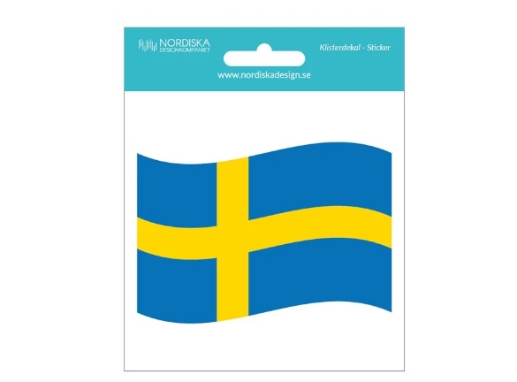 Dekal Sverigeflagga vajande, 10 cm